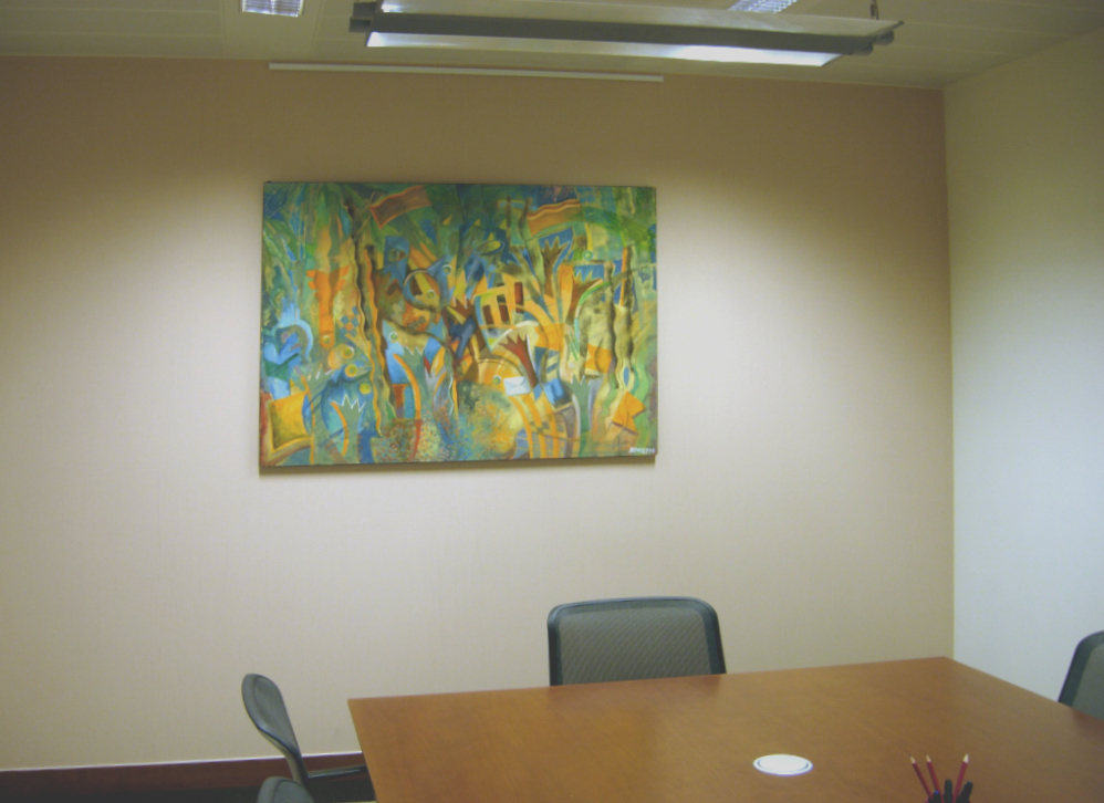 Obraz Elwiry Burskiej na ekspozycji w biurze.