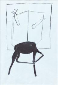Szkic Teresy Pągowskiej wykonany tuszem na papierze.