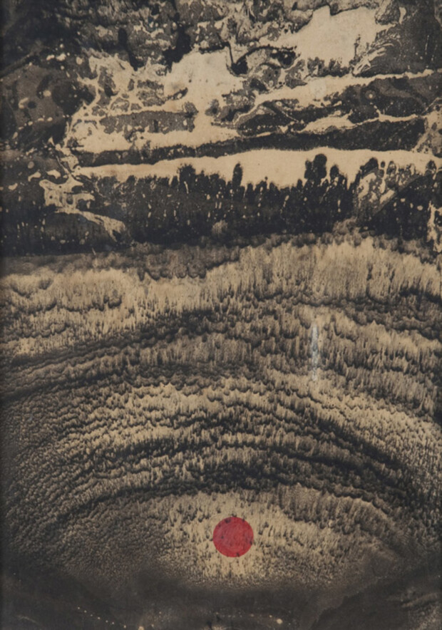 Obraz Jana Ziemskiego z serii unikatowych monotypii na papierze.