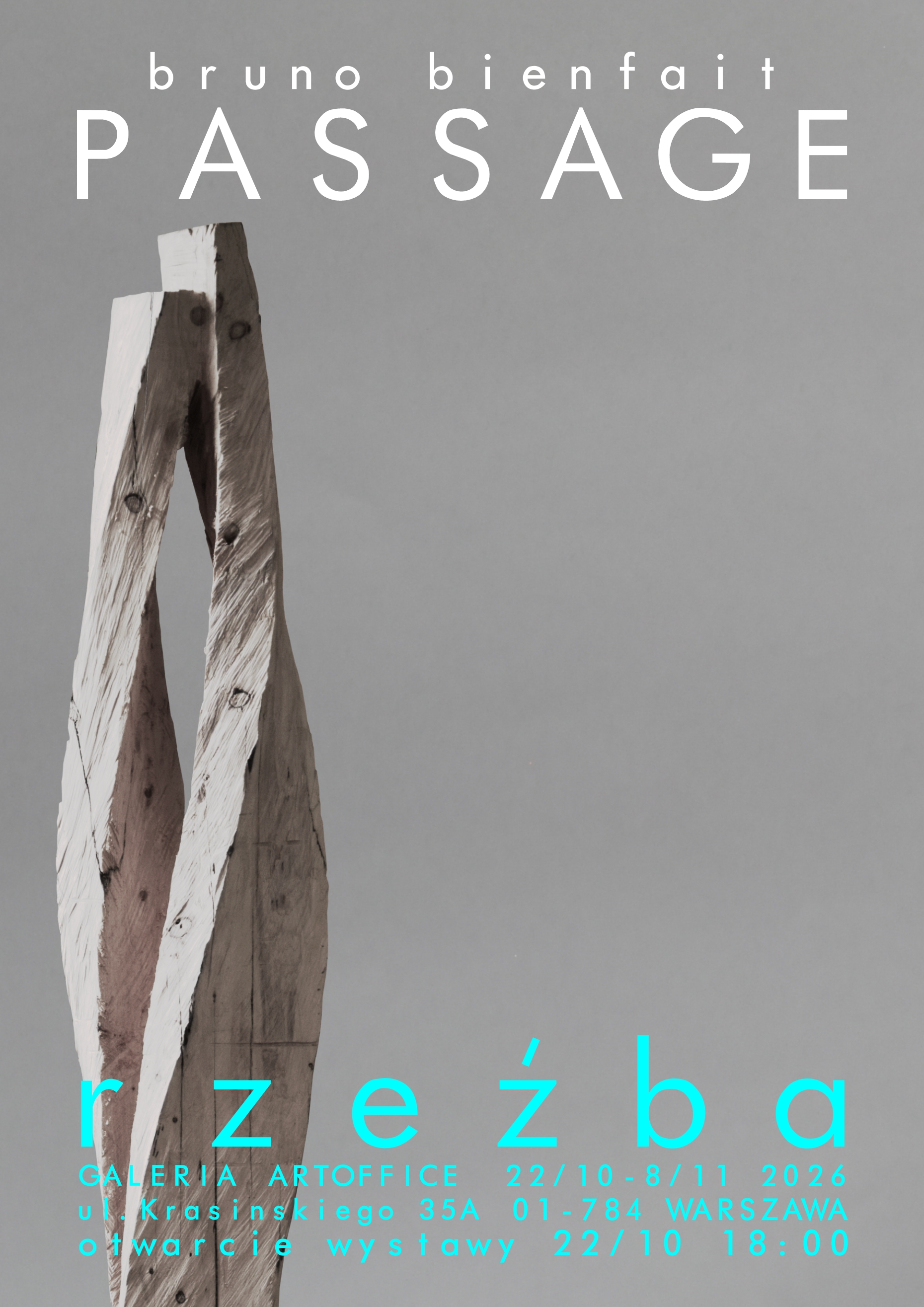 Plakat wystawy rzeźby Bruno Bienfait. 