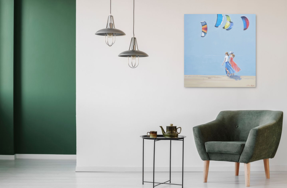 Obraz Julii Mygi w minimalistycznym wnętrzu