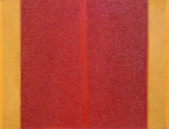 abstrakcja, pasy, czyste barwy, żywe ciepłe kolory, linie, czerwony, pomarańczowy, żółty