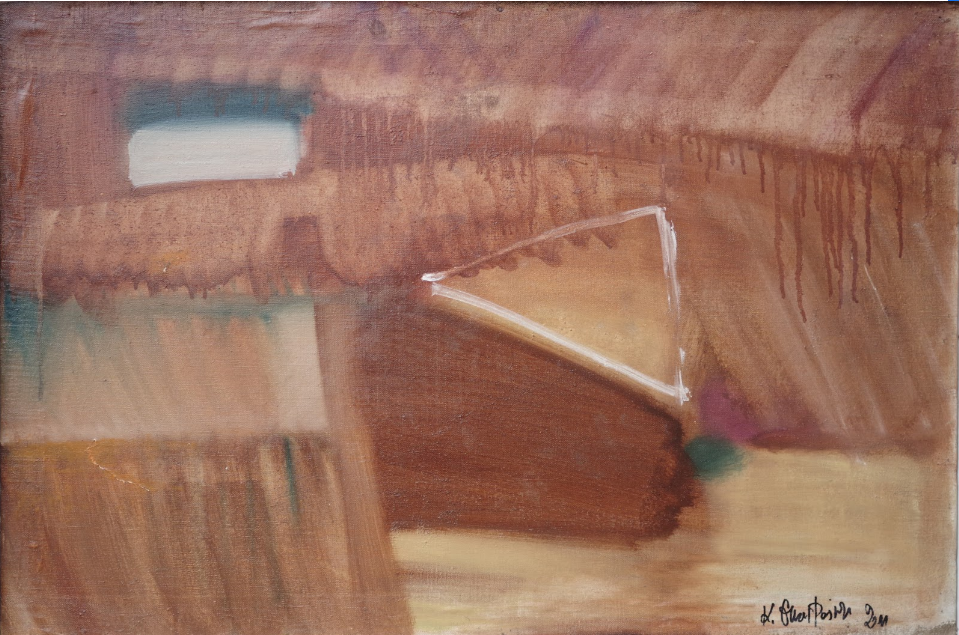 minimalistyczny pejzaż w odcieniach brązu