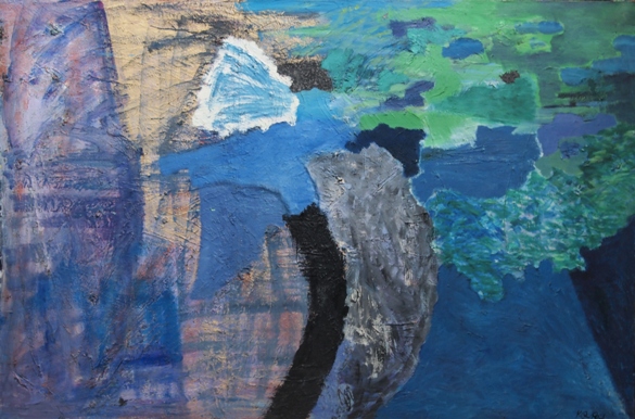 abstrakcyjny obraz niebiesko-zielony