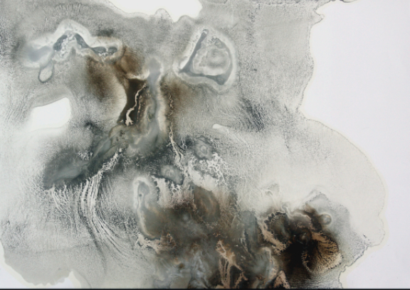 abstrakcja biało-szara, dynamiczna forma