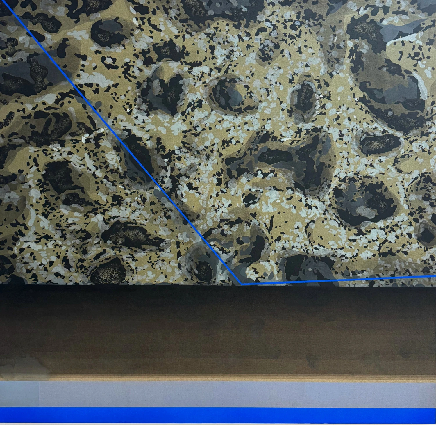 abstrakcyjny obraz na płótnie w beżowej i brązowej kolorystyce