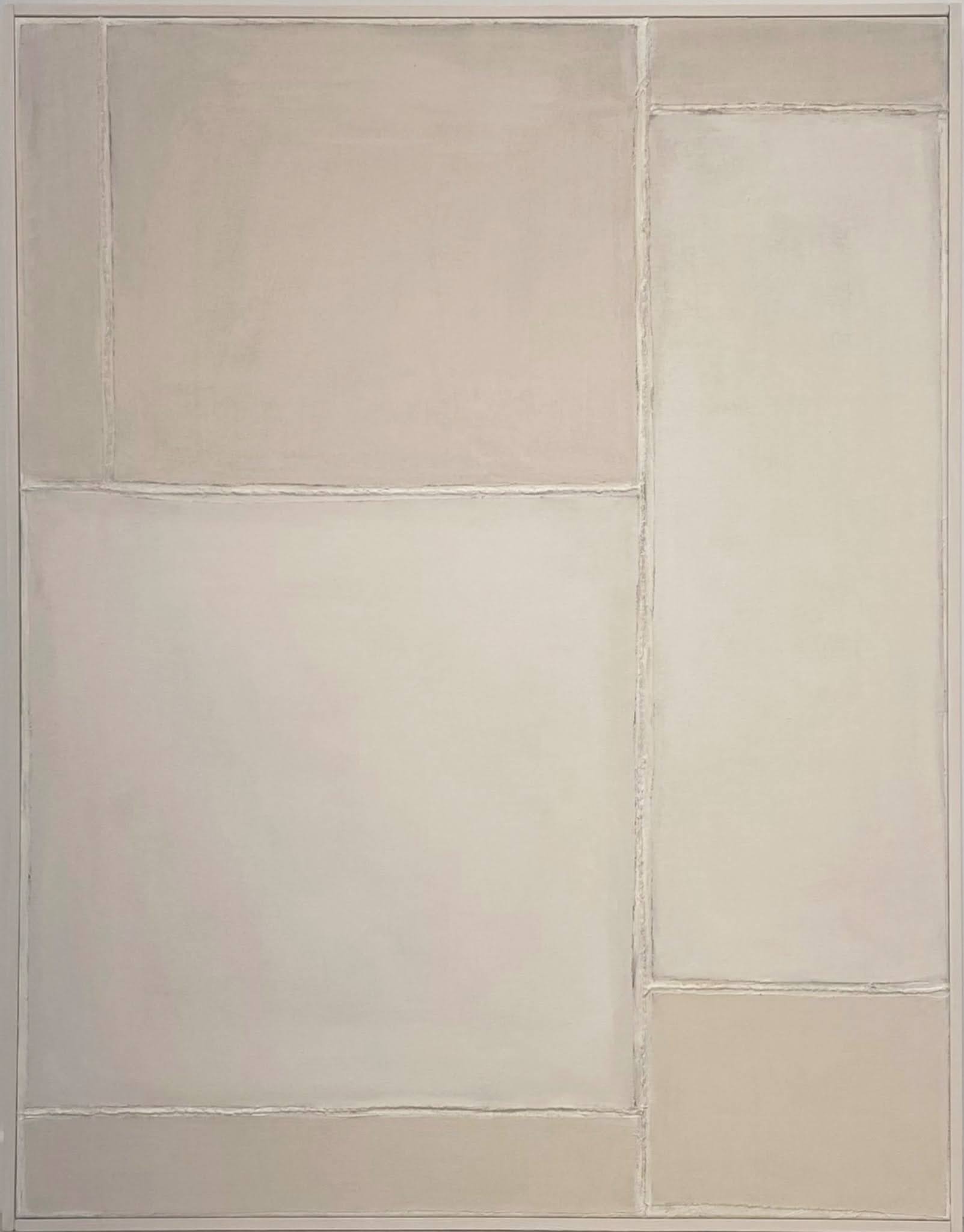 abstrakcja geometryczna, biały, beżowy, szary, stonowane kolory, kompozycja statyczna, proste linie, geometryczne kształty, jasne kolory