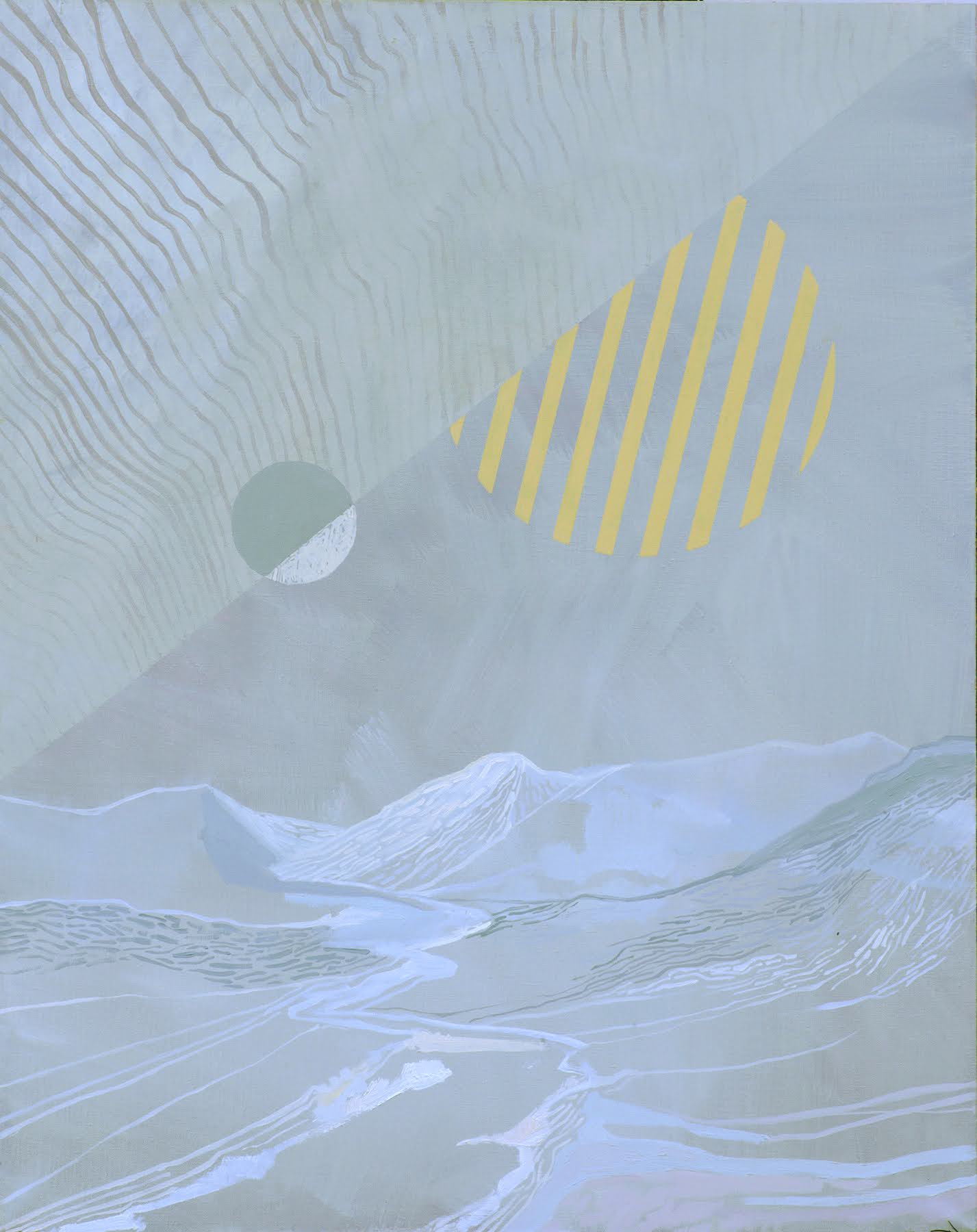 minimalistyczny pejzaż, wzburzone fale