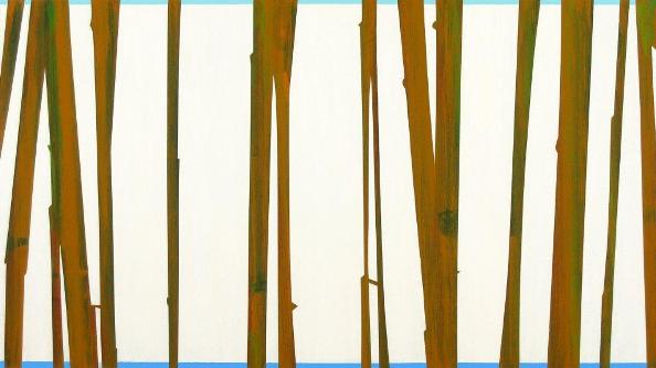 brązowe pionowe elementy na białym tle