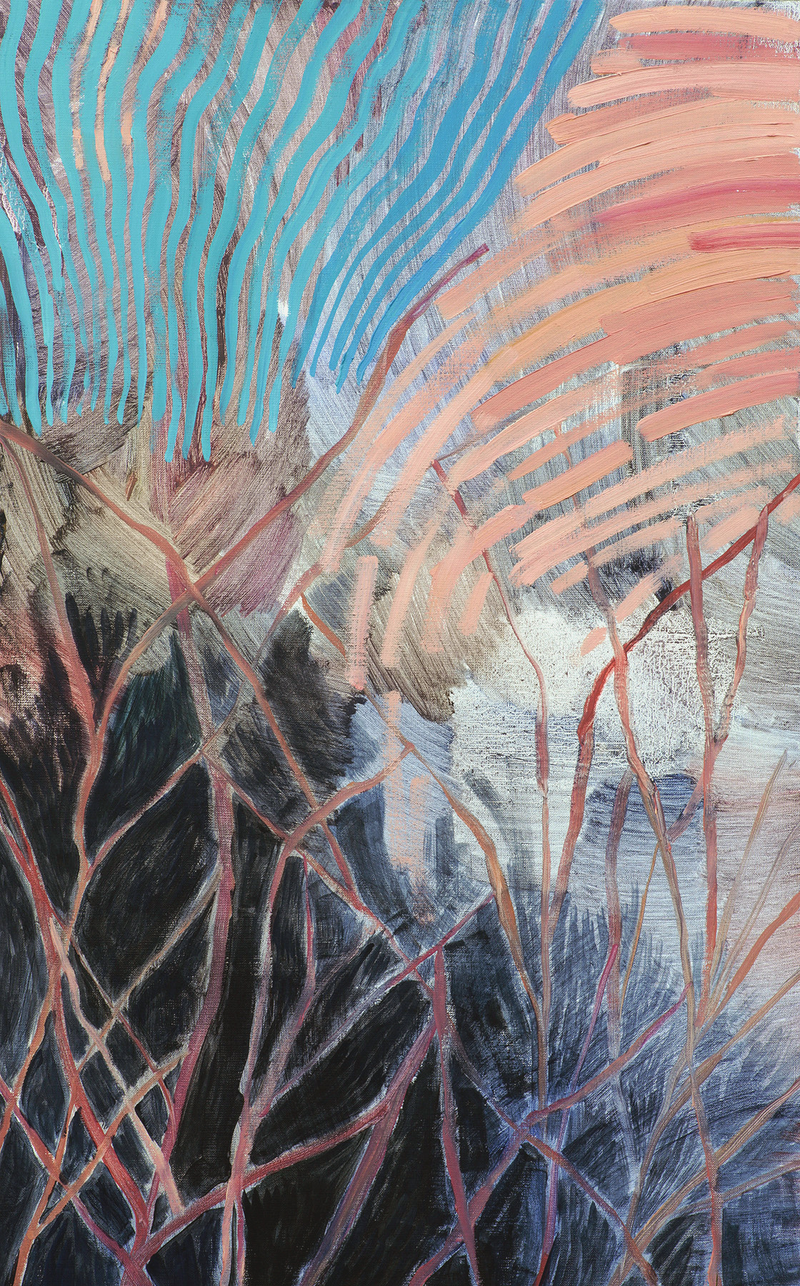 abstrakcja wielobarwna z formami organicznymi