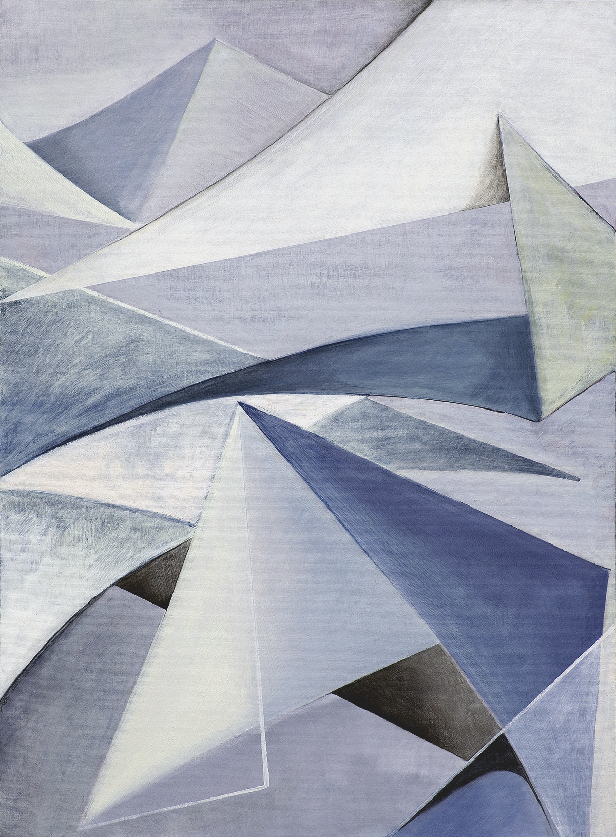 kompozycja z przemieszanych ze sobą geometrycznych kształtów