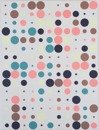 abstrakcja geometryczna różnokolorowa kropki