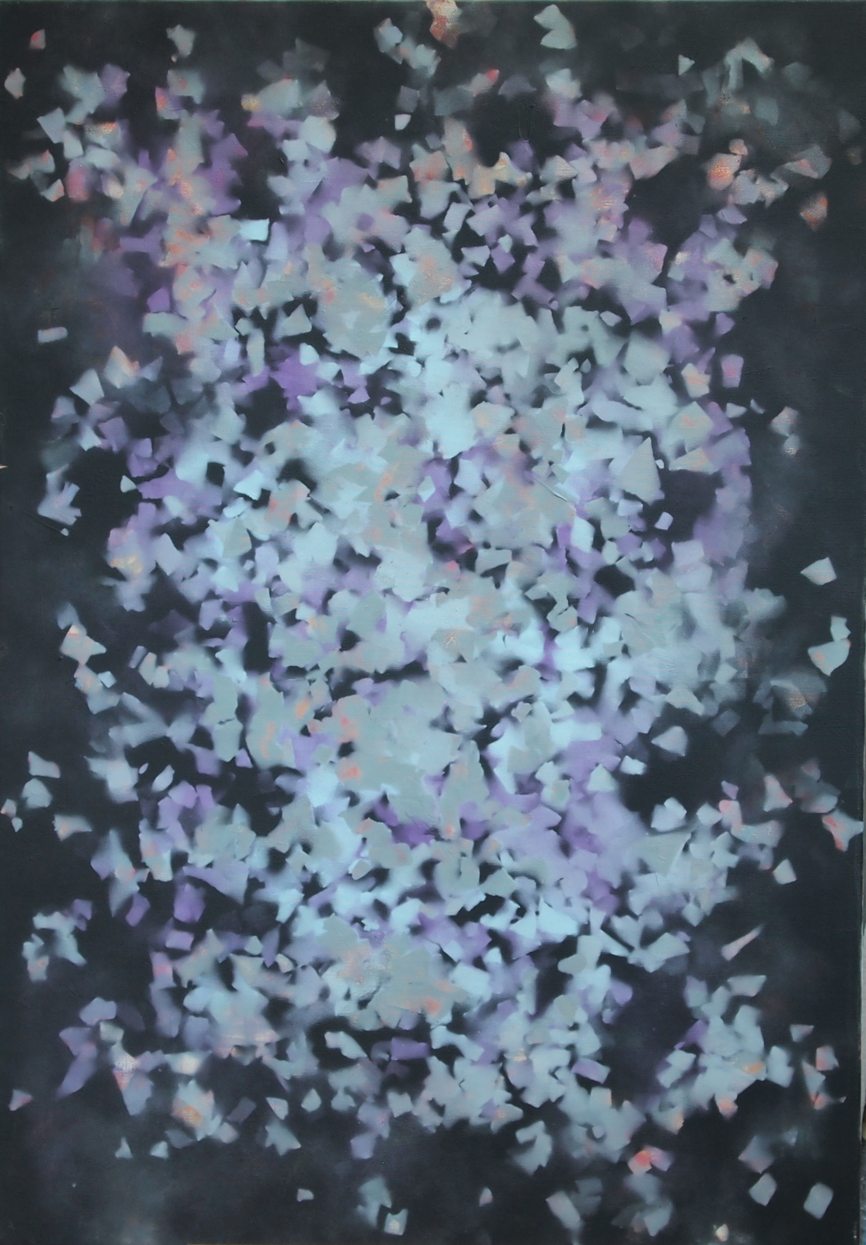 abstrakcja niebiesko czarna sprawiająca wrażenie kwiatu bzu