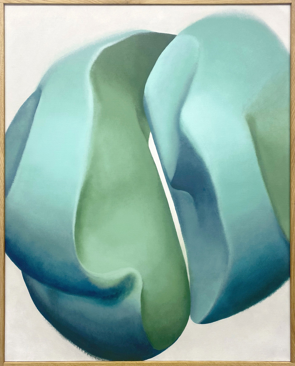 Kolorowa abstrakcja z dominacją niebieskiego i złotego, przedstawiająca krajobraz z żaglówkami i refleksami światła na wodzie.