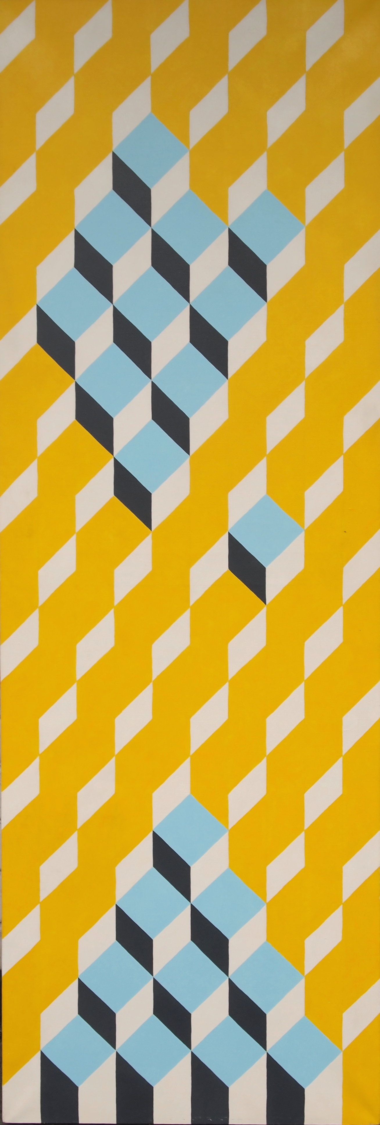 geometryczny, żółty, trójwymiarowy