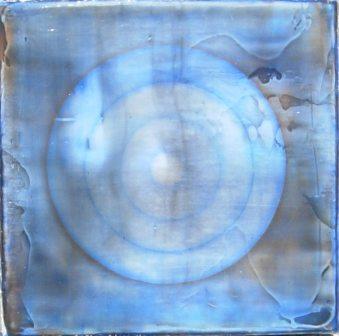 miniatura, niebieski, koło