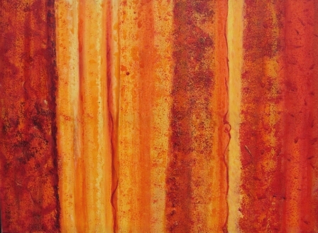 czerwień, abstrakcja w pasy, czerwony, pomarańczowy, kolor, drzewa, natura, las, jesień