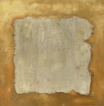 malarstwo abstrakcyjne, struktura , złoty, beżowy