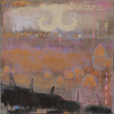 pejzaż, drzewa, stonowana kolorystyka