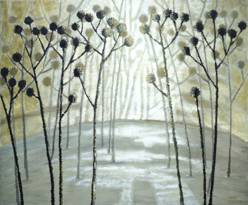 złota poświata, łąka, suche rośliny