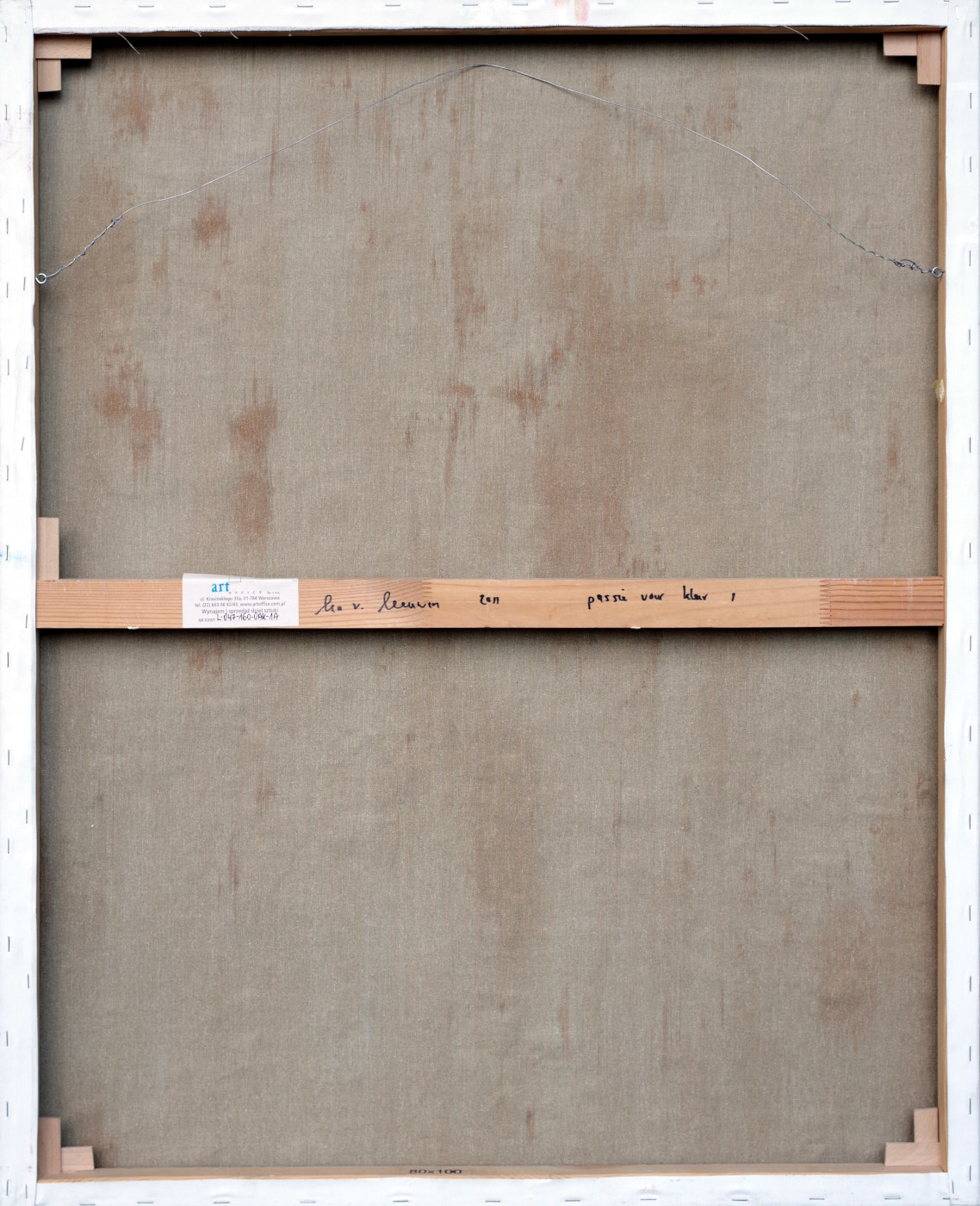 Odwrocie obrazu olejnego malowanego impastowo.