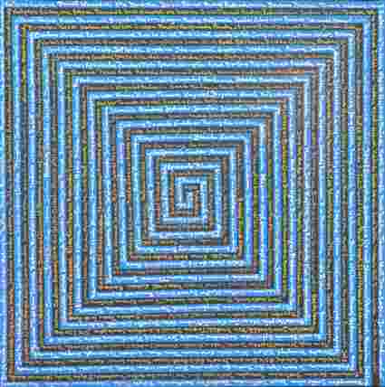 labirynt, geometryczna abstrakcja, spirala, niebieski