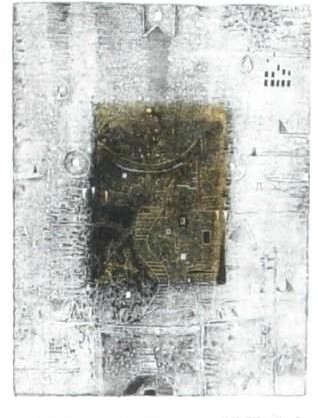 abstrakcja na szarym tle, biały, kształty, drobne elementy, wzory