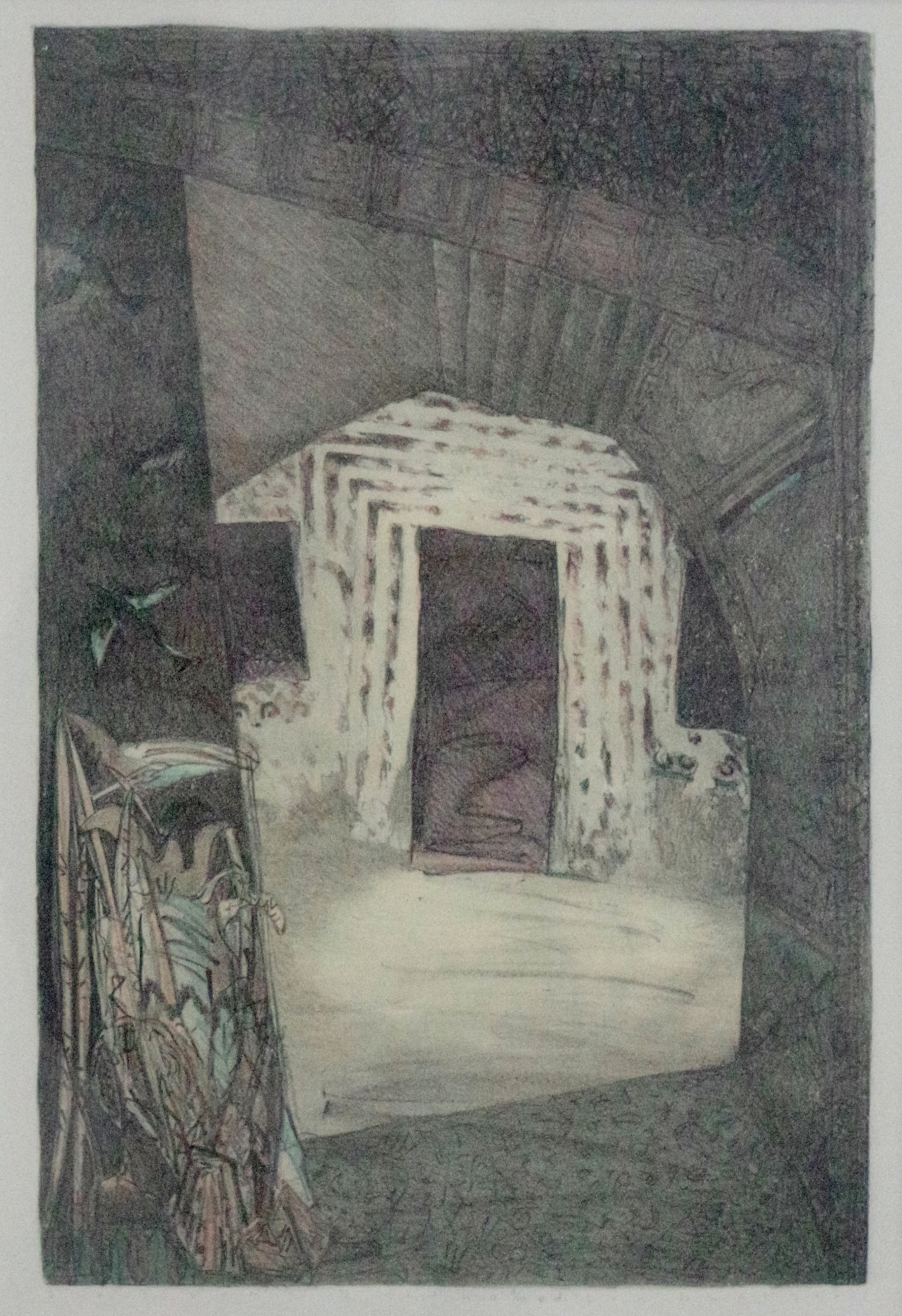 monochromatyczna kompozycja , architektura, korytarz , drzwi