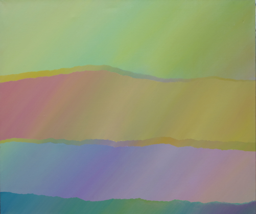 abstrakcyjna kompozycja z pasów w pastelowych kolorach z padającym światłem