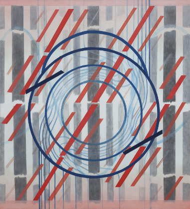 kompozycja geometryczna z kół i kresek
