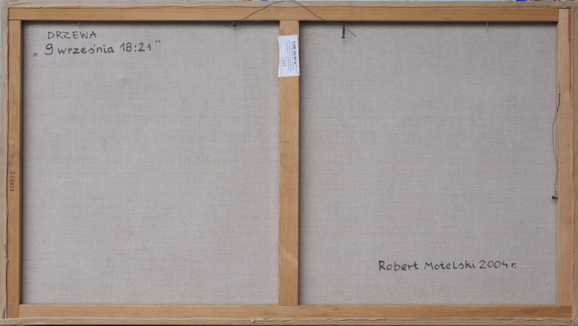 Odwrocie obrazu olejnego autorstwa Roberta Motelskiego