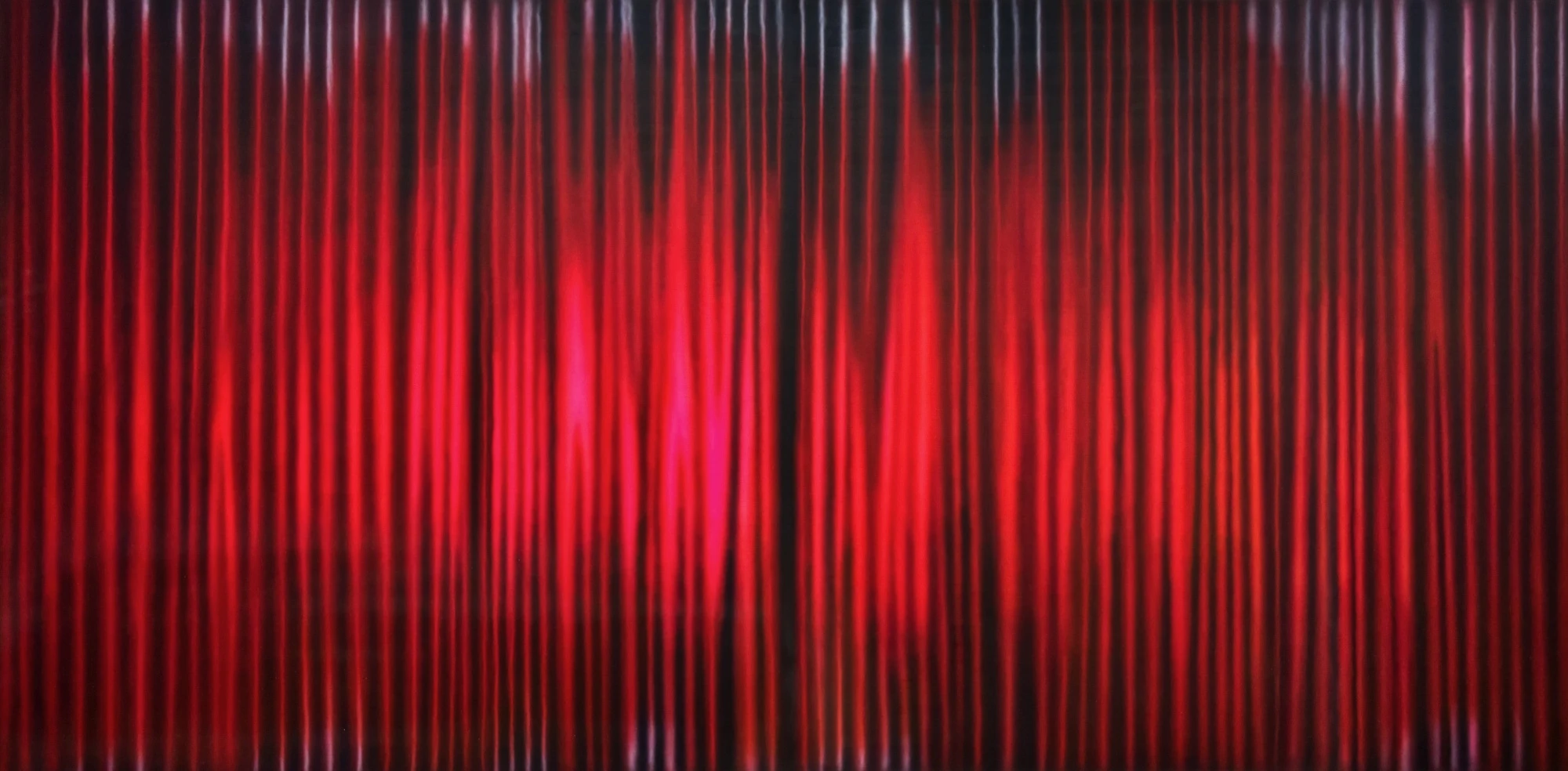 Abstrakcyjny obraz Jakuba Łącznego – intensywne pionowe pasy czerwieni, malarstwo inspirowane rytmem, światłem i ruchem.