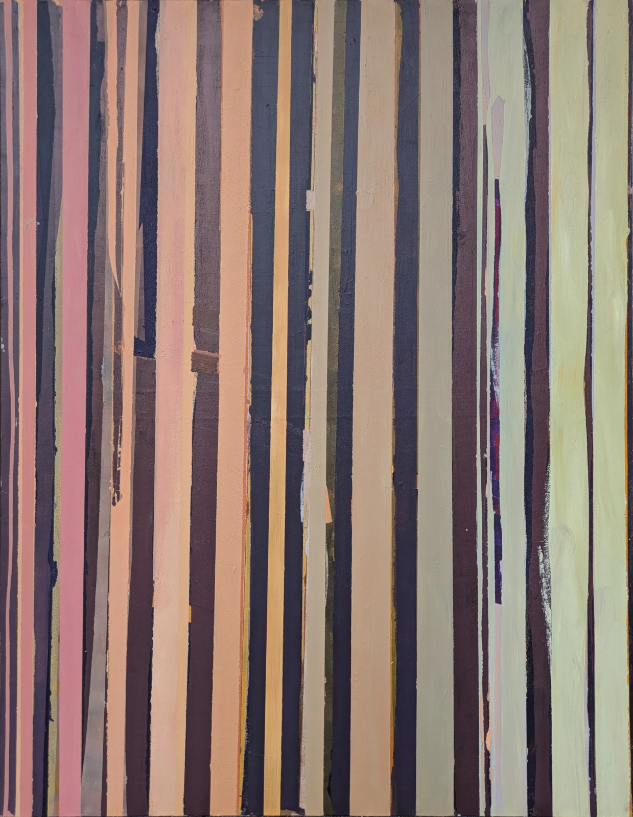 Józef Starowieyski abstrakcja akryl na płótnie – obraz współczesny w pionowe pasy, malarstwo geometryczne, format 120x100 cm.