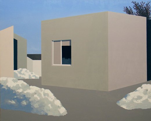 architektura, domy, zima, budynki, minimalizm, stonowane kolory, jasne barwy, geometria, proste kształty