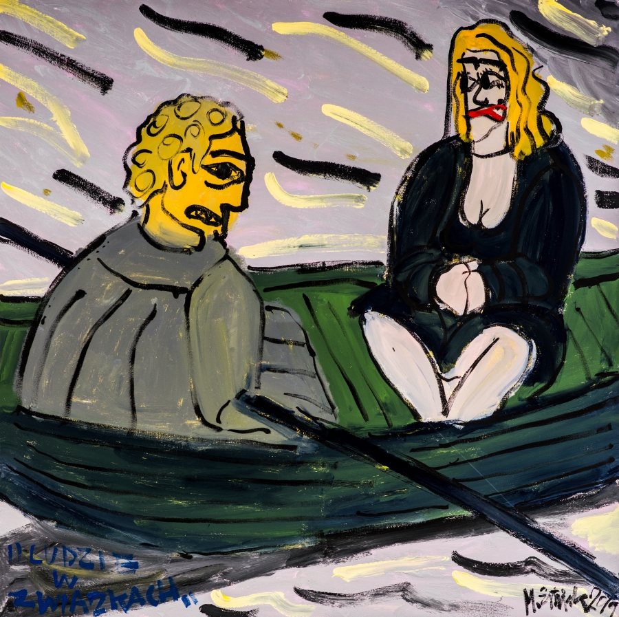 Obraz na płótnie w stylu street-art namalowany przez artystę malarza Michała Żytniaka.