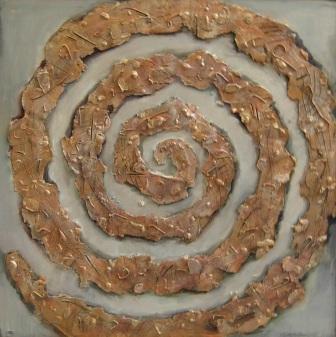 Spiralna kompozycja abstrakcyjna, obraz Grażyny Kilanowicz